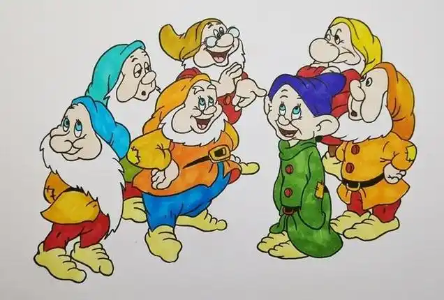 简笔画七个小矮人步骤