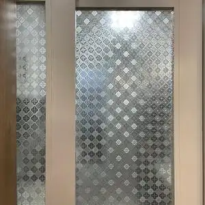 复古海棠花玻璃贴膜卫生间防窥透光半透明柜子静电磨砂窗户贴纸