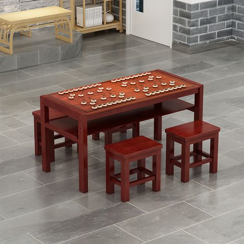 实木木可升降象棋桌子家用棋盘多功能教学中式棋桌