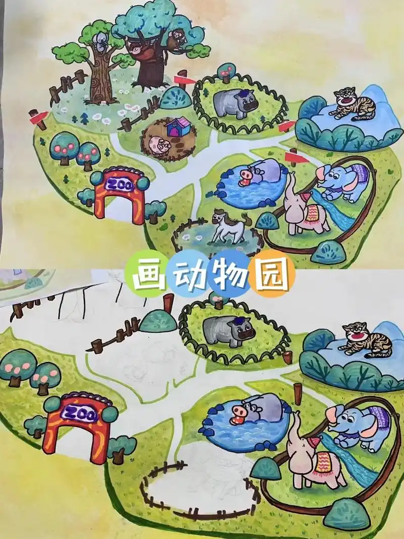 画动物园  #zoo  #少儿美术教育  #少 - 抖音
