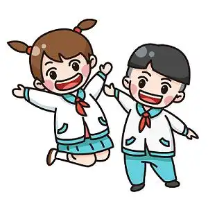 中国小学生卡通男孩女孩小朋友扁平人物ai素材
