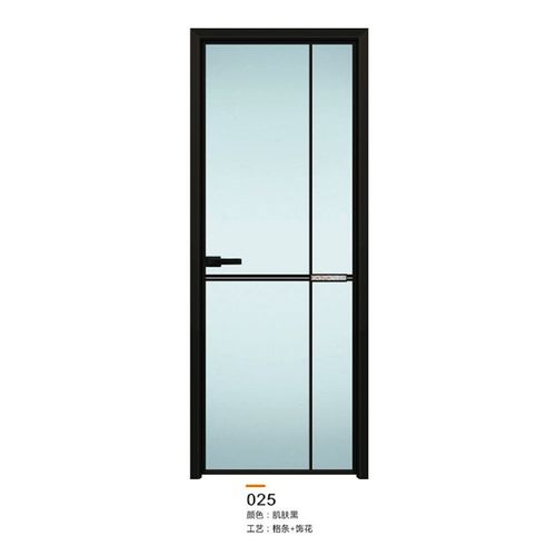 供应新品极窄钛镁铝合金卫生间门钢化玻璃厕所平开门浴室洗手间门