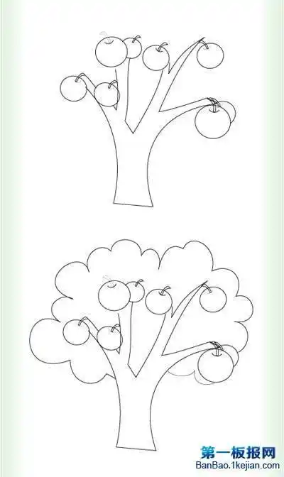 苹果树简笔画 苹果树简笔画彩色