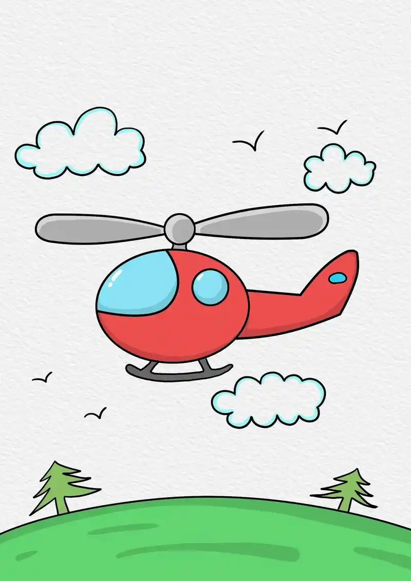 飞机简笔画,创意儿童画.#飞机简笔画 #小学生绘画 #儿童画 - 抖音