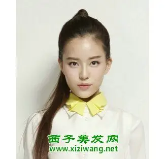 好看的女生无刘海马尾辫发型