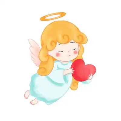 天使女孩翅膀可爱双马尾装饰卡通金发png素材人物翅膀