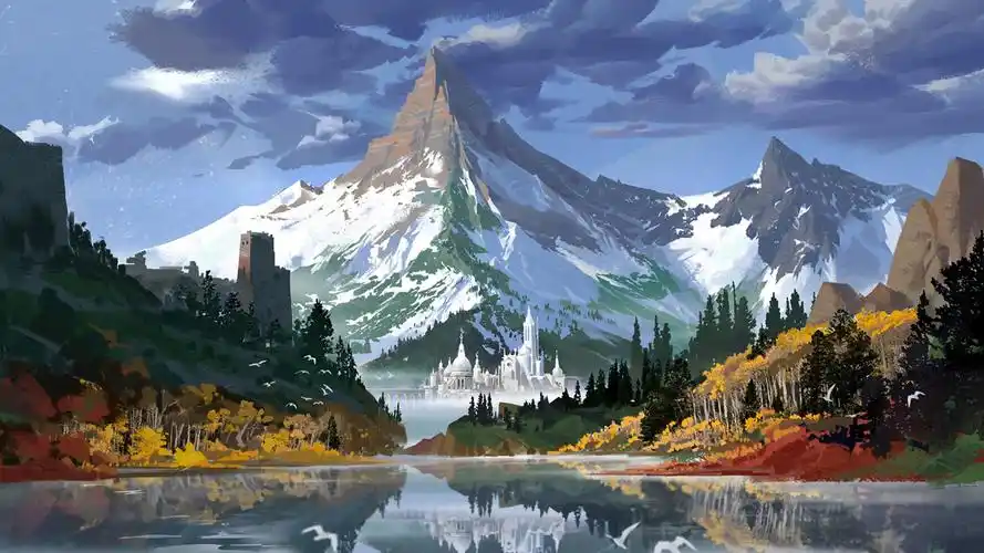 风景插画艺术图片桌面壁纸