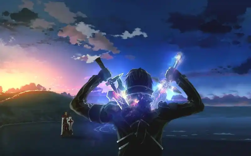 300英雄超燃桐人剪辑孤魄独行是信仰黑白双剑是执念