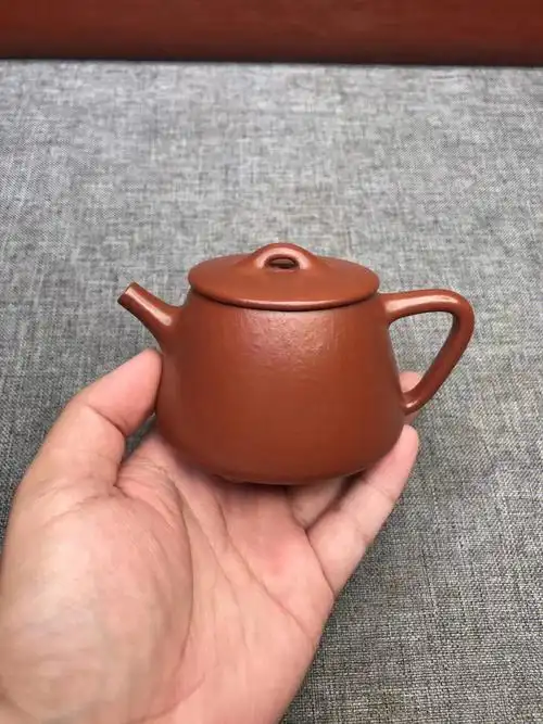 全手工《高石瓢》150cc 原矿皱皮朱泥 大口盖 内刻诗 水色非常漂亮