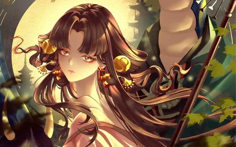 【阴阳师】缚骨清姬插画——明月思君回