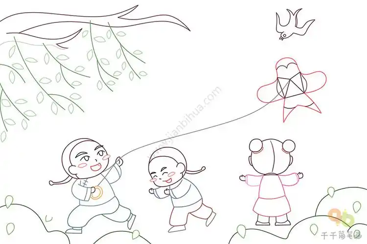 村居古诗配画简笔画村居古诗配图简笔画村居古诗简笔画图片村居古诗简