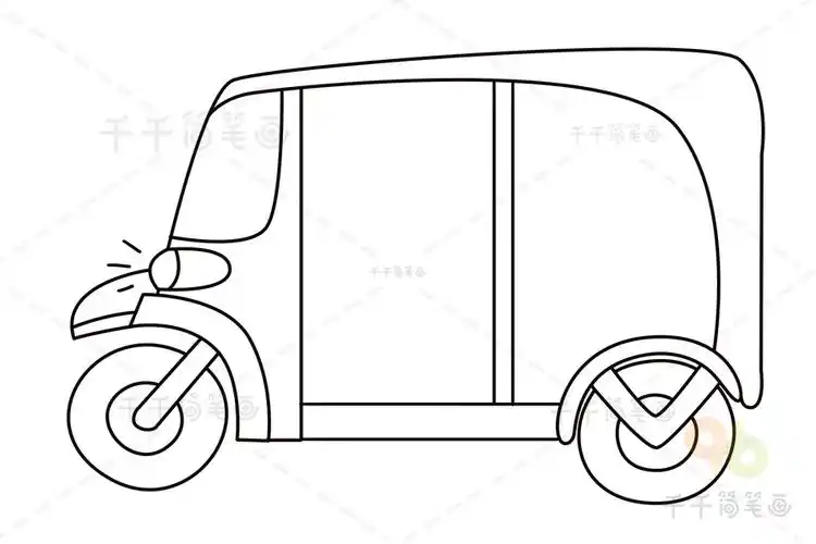 三轮车简笔画图片