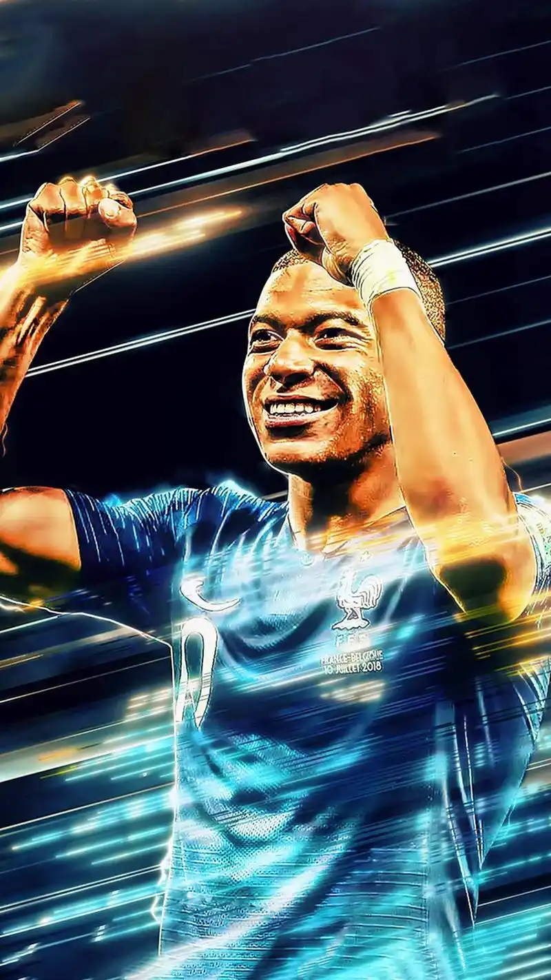 足球明星姆巴佩壁纸.免费取图方法:抖音主页搜索"华升取图"小 - 抖音