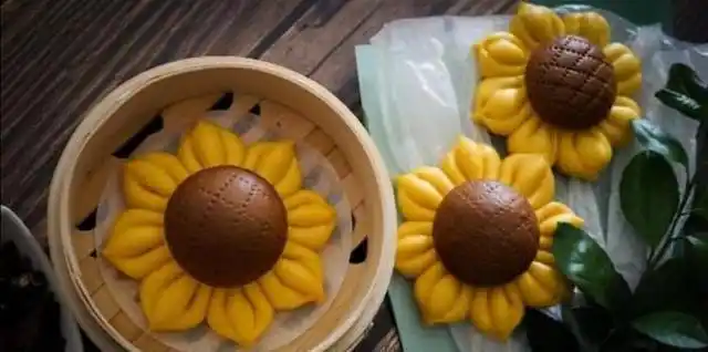 花样馒头之向日葵做法步骤简单香甜松软喜庆又漂亮