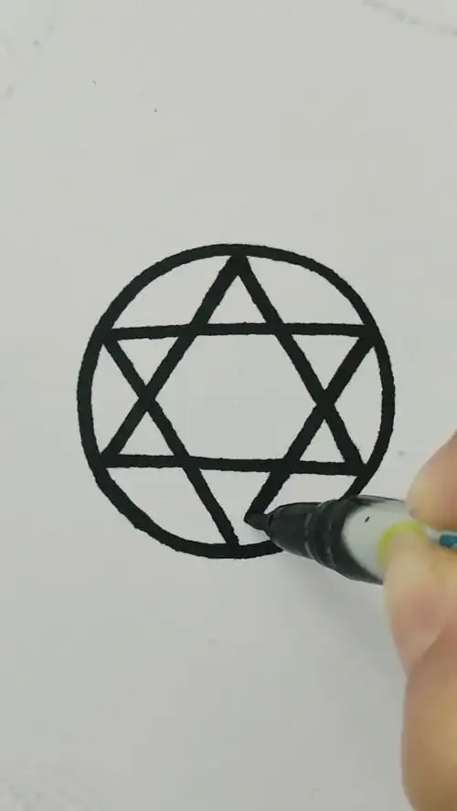 画画原来如此简单#一笔标准六芒星