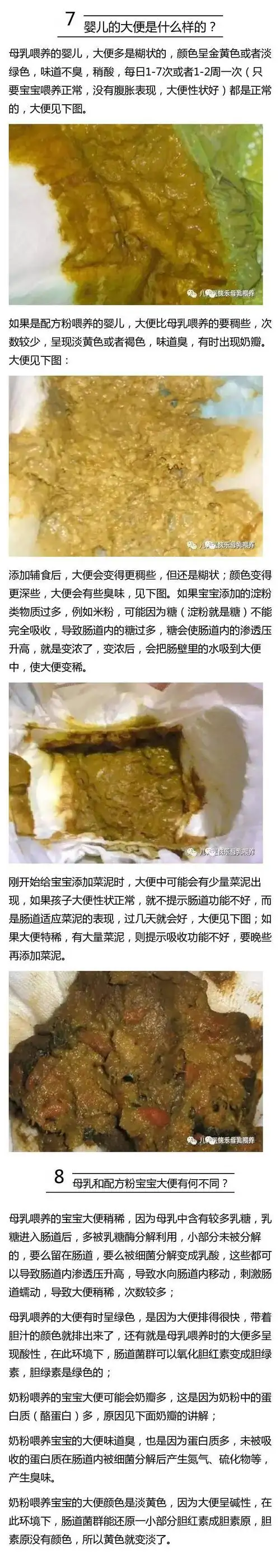 宝宝大便色,味,形,奶瓣,泡沫,黏液问题大全配高清图