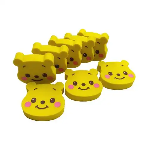 定制创意黄色小熊橡皮擦 可爱动物异型卡通橡皮檫小学生文具奖品
