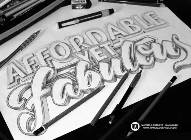 巴西的marcelo schultz. 手绘立体字