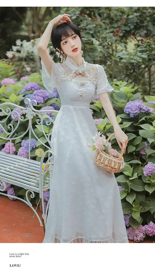 【民国风 洋装】2022年夏季新式复古民国风日常小洋装旗袍改良少女