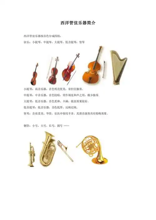 【西洋管弦乐器简介】展示页面-文库吧