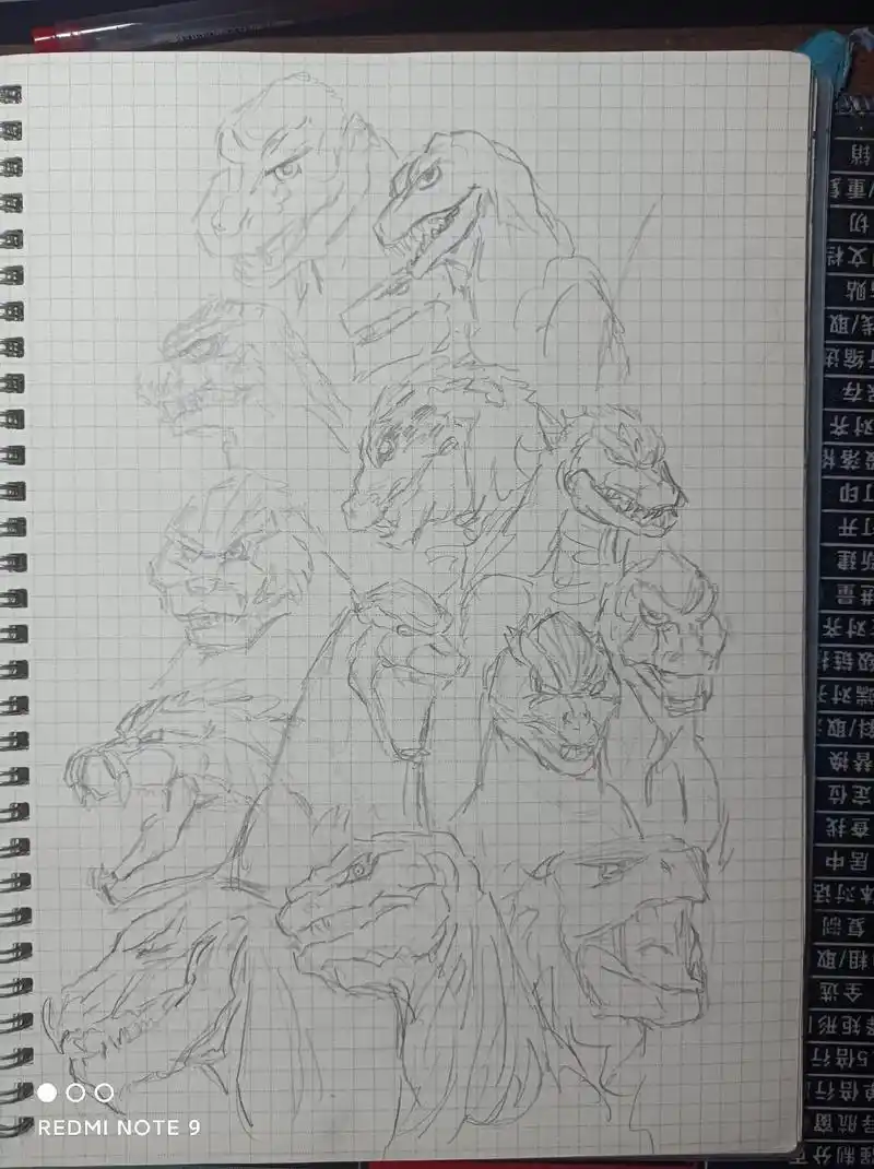 哥斯拉.一堆g绘画#原创 #手绘 #哥斯拉 #画哥斯拉教程  - 抖音