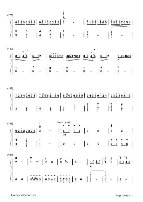 小星星变奏曲-莫扎特双手简谱预览7