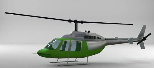 bell 206 ranger小型直升机简易模型3d图纸 solidworks设计