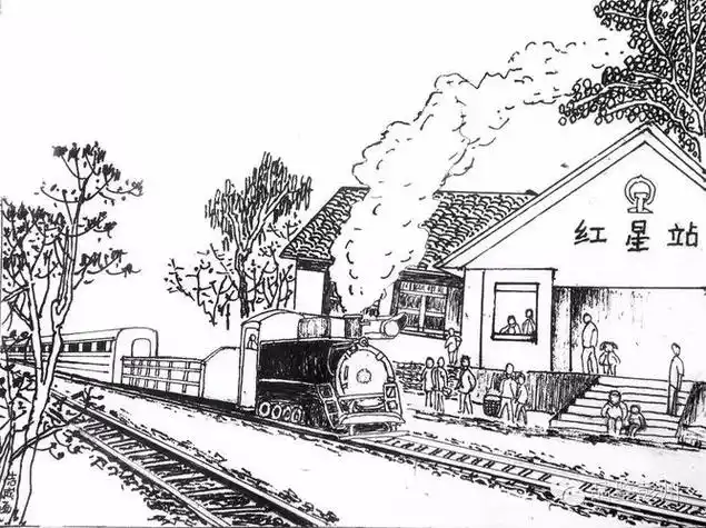 卡通绿皮小火车动画3画处小火车出整体的明暗面.