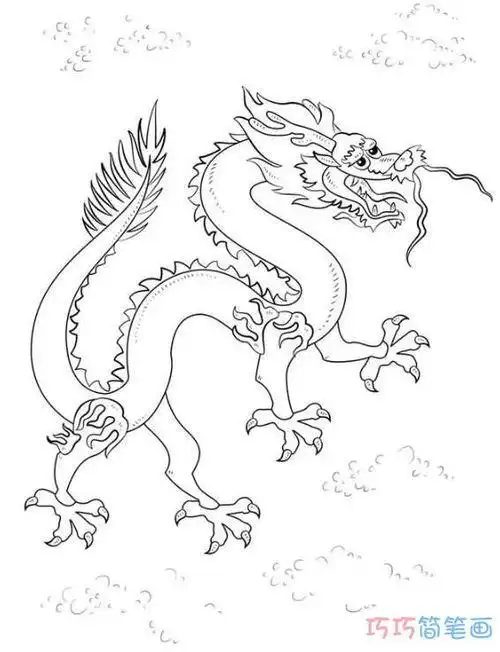 擒龙的简笔画