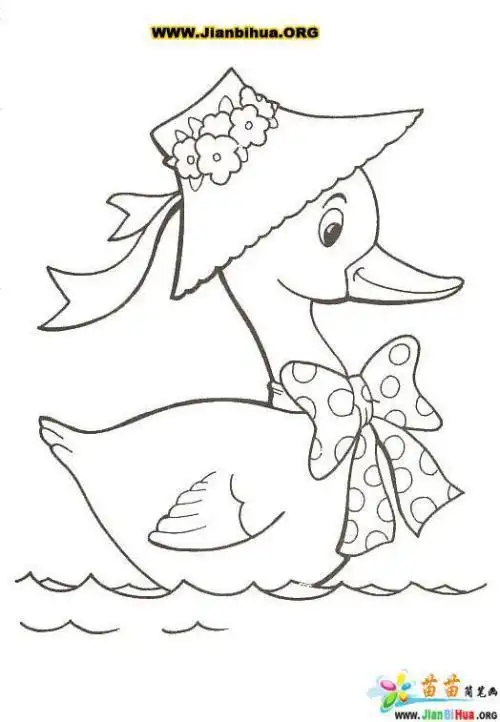 幼儿园简笔画鸭妈妈和小鸭