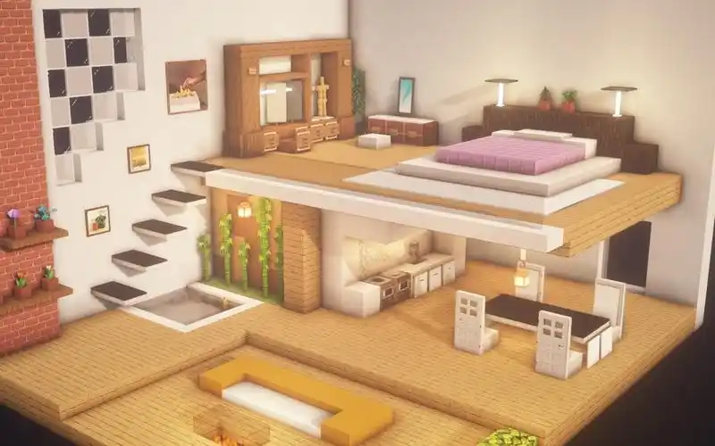 minecraft韩国博主jin92现代房间教程室内设计