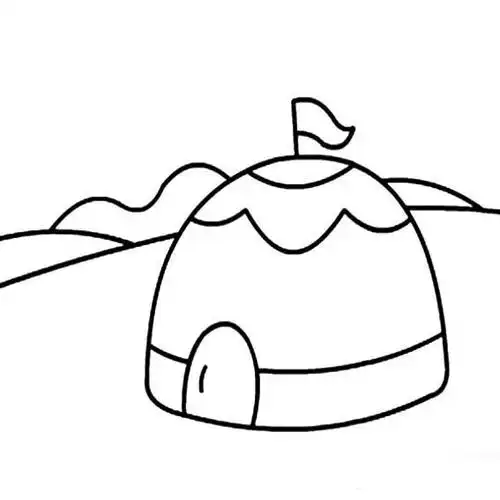 蒙古包简笔画图片,竹楼简笔画_大山谷图库