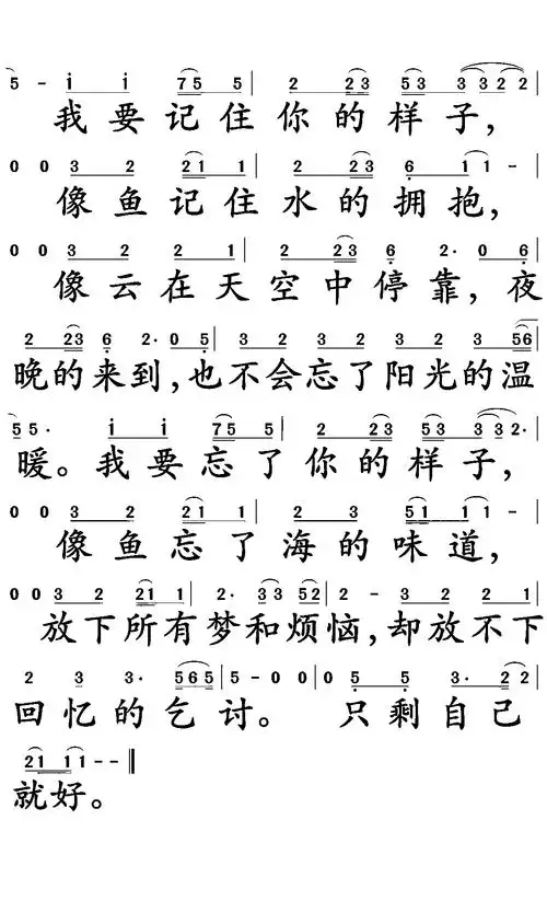 像鱼王贰浪歌词简谱