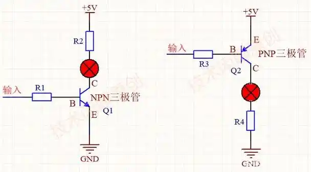 6v时,三极管基极有电流,三极管导通,led点亮,三极管集电极的电流受