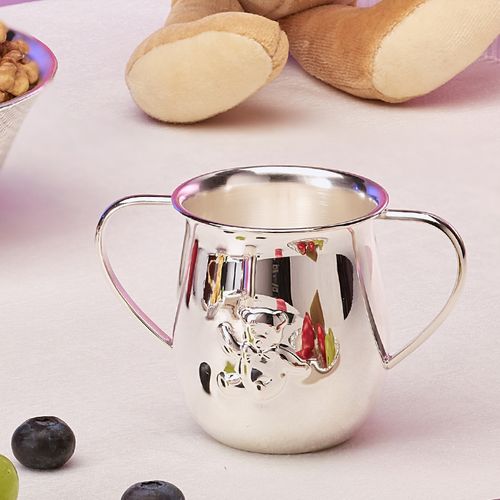 安妮女王 婴儿银水杯意大利进口银器喝水牛奶杯子婴幼儿银杯防漏