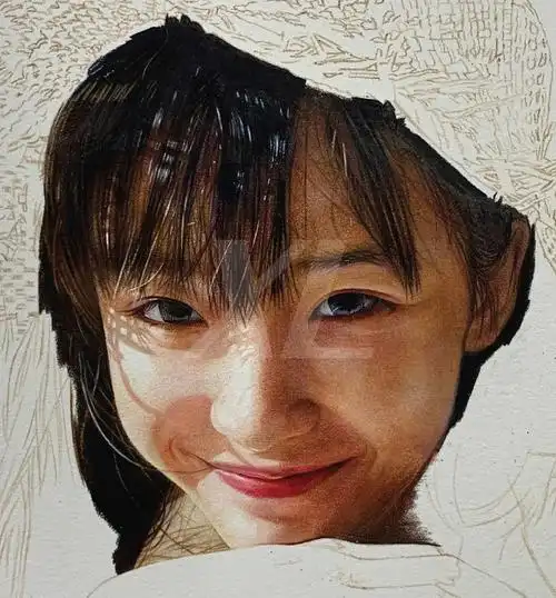 祥雷彩铅美女,惊艳大半个中国,每一根线条都能看到他.