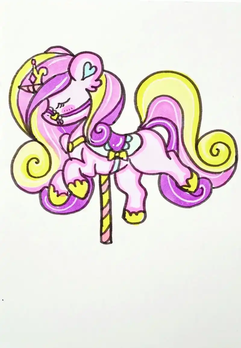 小马宝莉旋转木马怎么画?#画画 #简