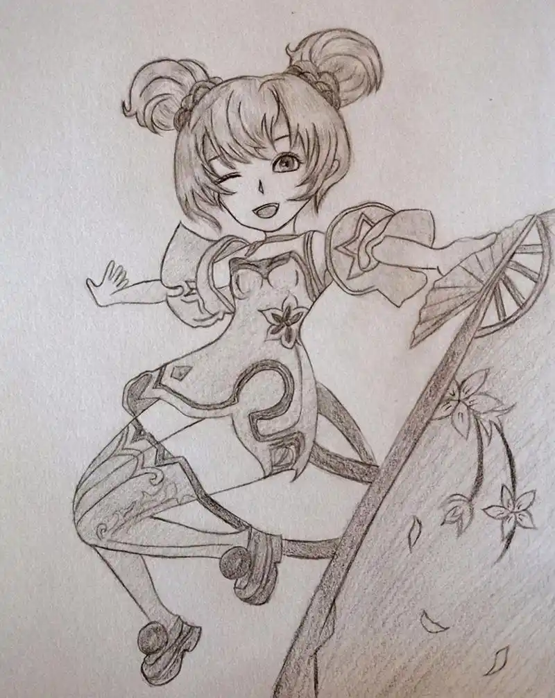 王者荣耀小乔绘画  小乔我要努力变强