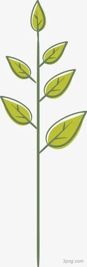 卡通绿叶树苗png素材透明免抠图片卡通手绘