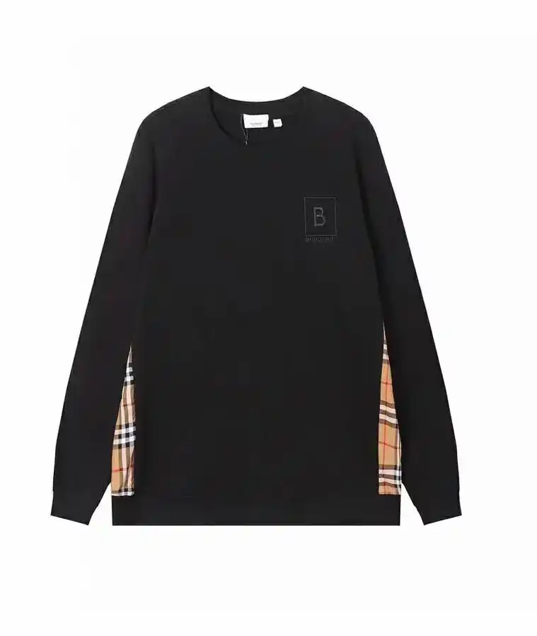 格子拼接圆领卫衣.p120 burberry巴宝莉刺绣拼接巴 - 抖音