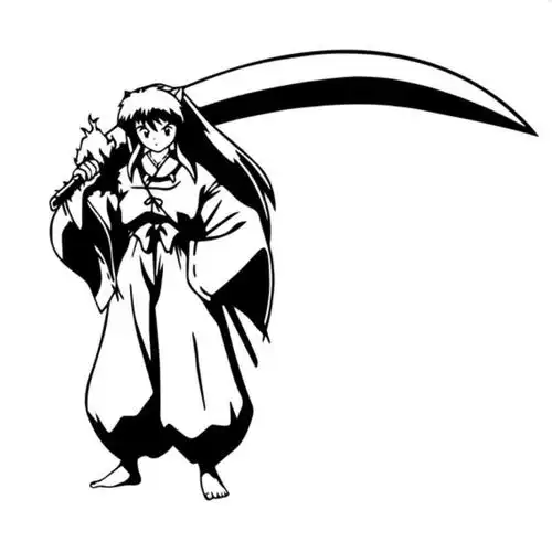 犬夜叉卡通动漫人物墙贴杀生贴画平面防水卧室软装墙贴