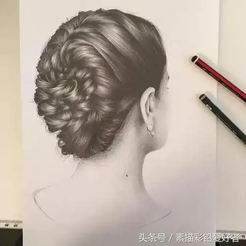 素描头像中的头发画法.