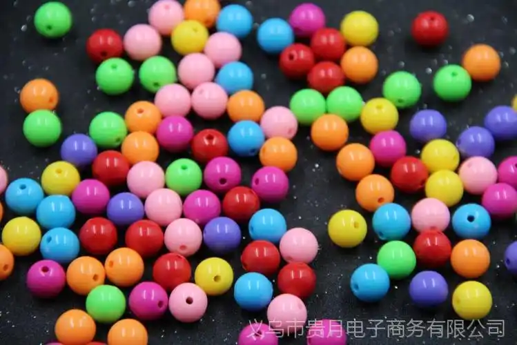 新款实色亚克力珠子儿童混彩diy小圆珠注塑散珠饰品配件批发定制
