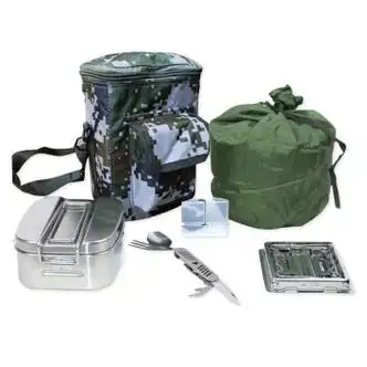 神狼公子05单兵饭盒单兵野战炊具多功能餐具单兵口粮野营饭盒迷彩整套