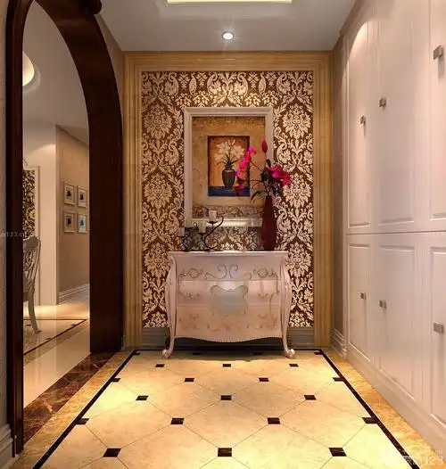 最新欧式风格150平方小别墅进门玄关装修效果图片_设计456装修效果图