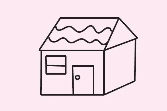 房子简笔画的画法步骤教程及图片大全_动漫人物_儿童简笔画大全_可乐