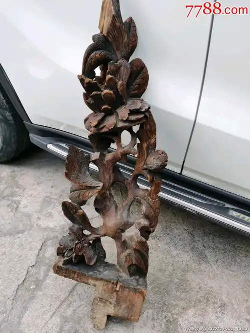 明清老木镂空双面雕花卉花板_木雕花板_图片欣赏_收藏价格_7788连环画