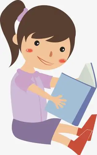 安静女孩看书简笔画