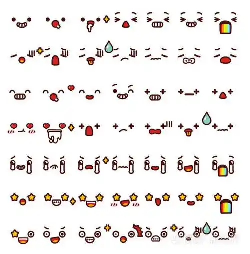 可爱可爱表情符号表情涂鸦卡通脸集合s