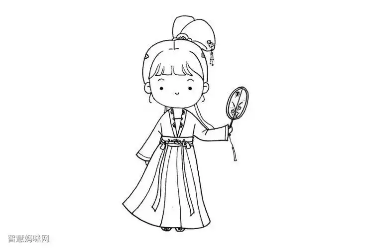 古装小女孩简笔画画法教程